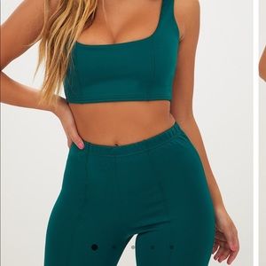 Two piece emerald green pant set
